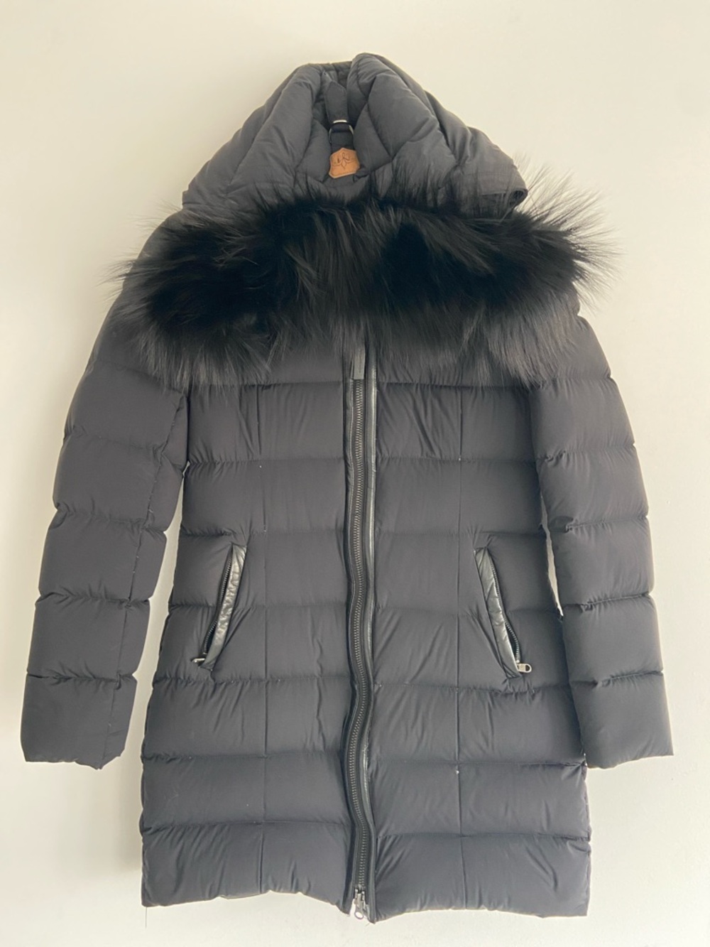 Mackage Calla Black Quilted Down Coat with Fur Trim